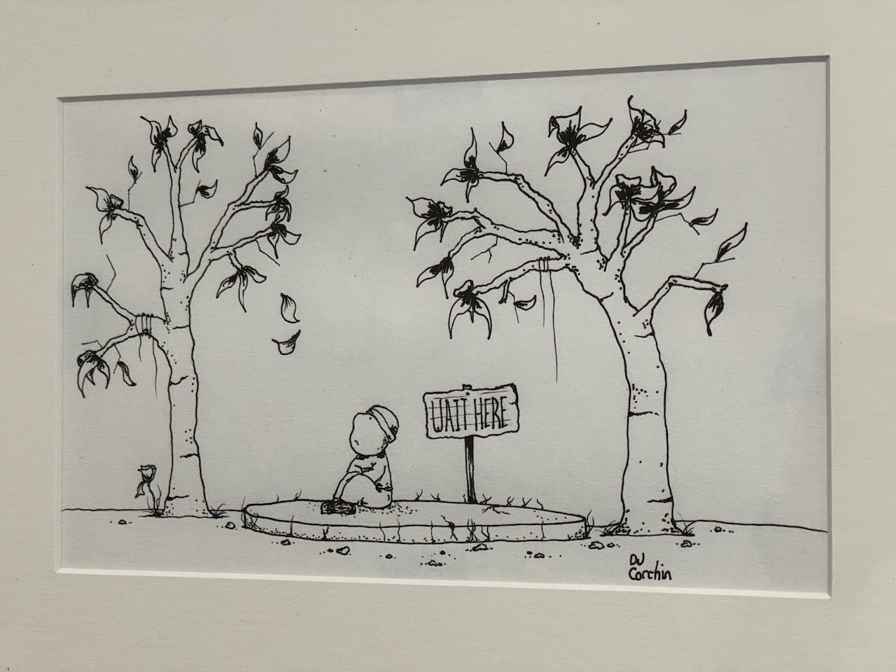 Wait Here Original Drawing