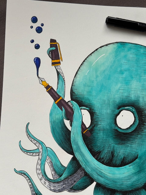 Octopus New Pen 8x10 Print