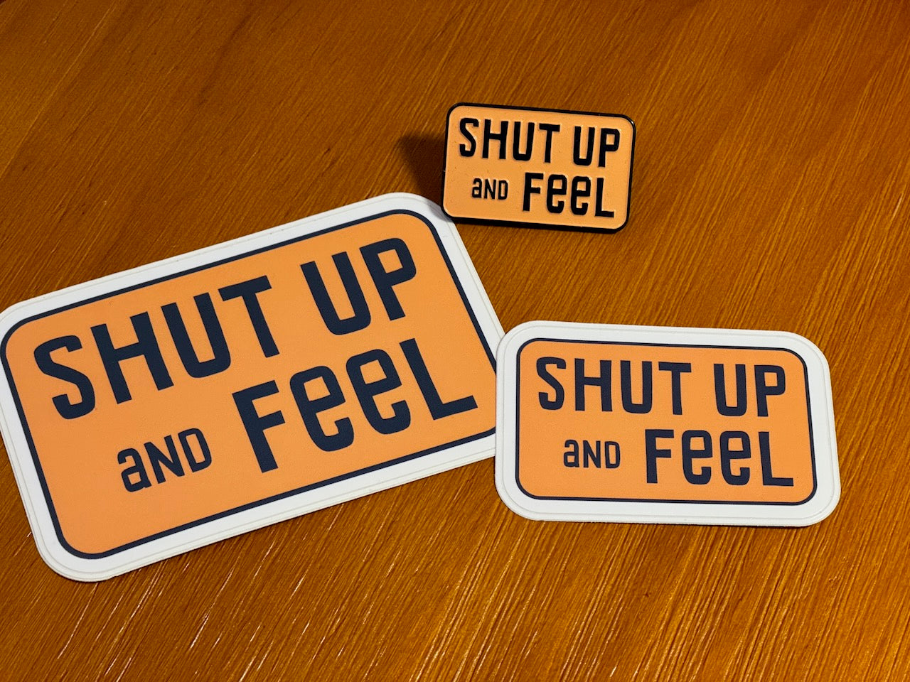 Shut Up and Feel Pin and Stickers Bundle