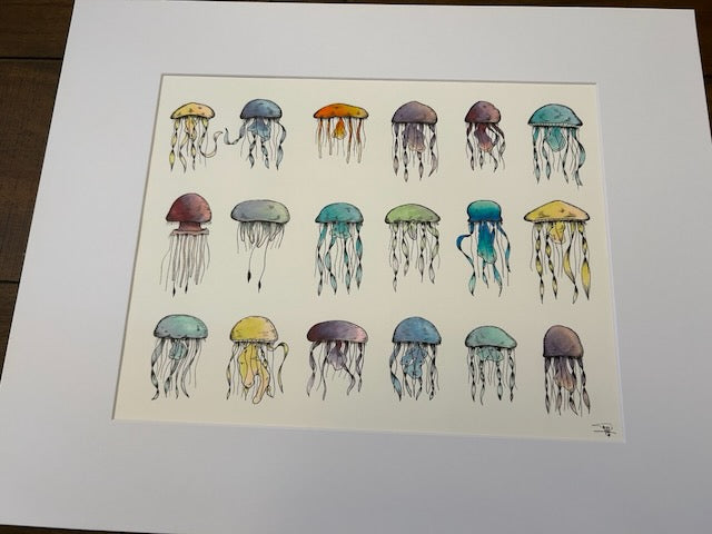 Colorful Jellyfish 12x16 Print