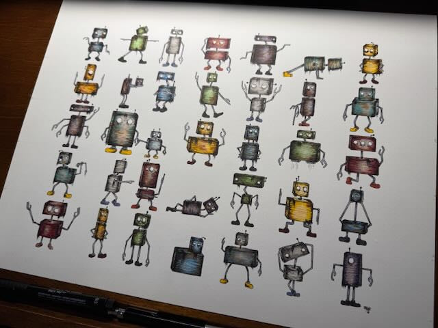 Robots 12x16 Print