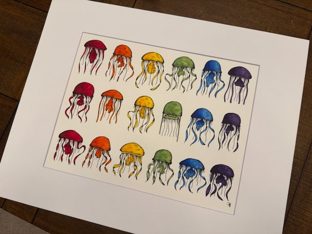 Rainbow Jellyfish 12x16 Print