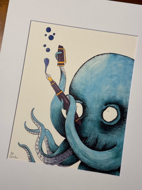 Octopus New Pen 8x10 Print